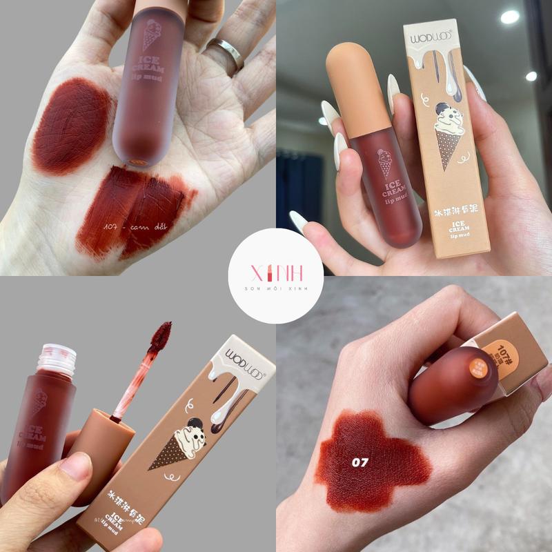 Son Kem Lì Wodwod Dạng Tròn Mềm Mịn Môi Không Gây Khô Môi