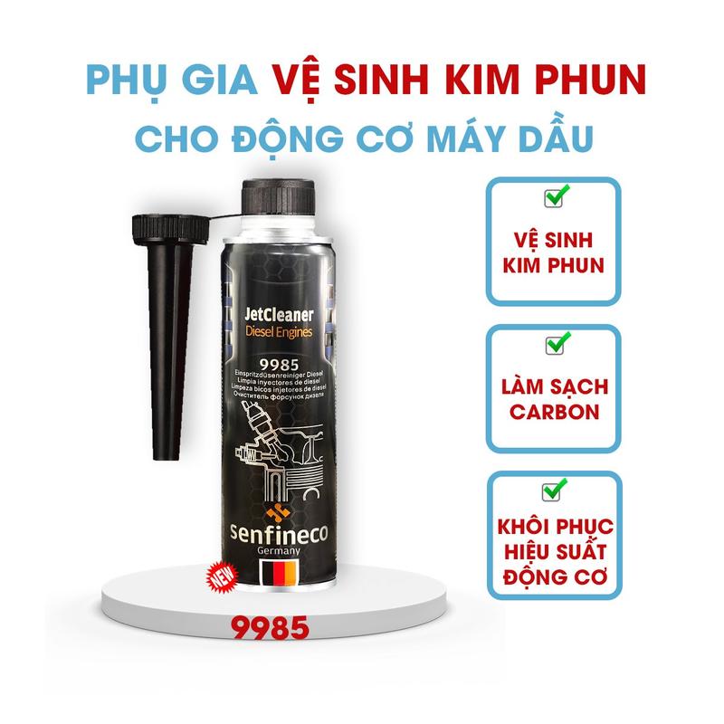 Xe dầu Senfineco 9985 JetCleaner Diesel Egine Dung dịch vệ sinh kim phun phục hồi hiệu suất động cơ cho ô tô máy dầu Dung tích 300ml