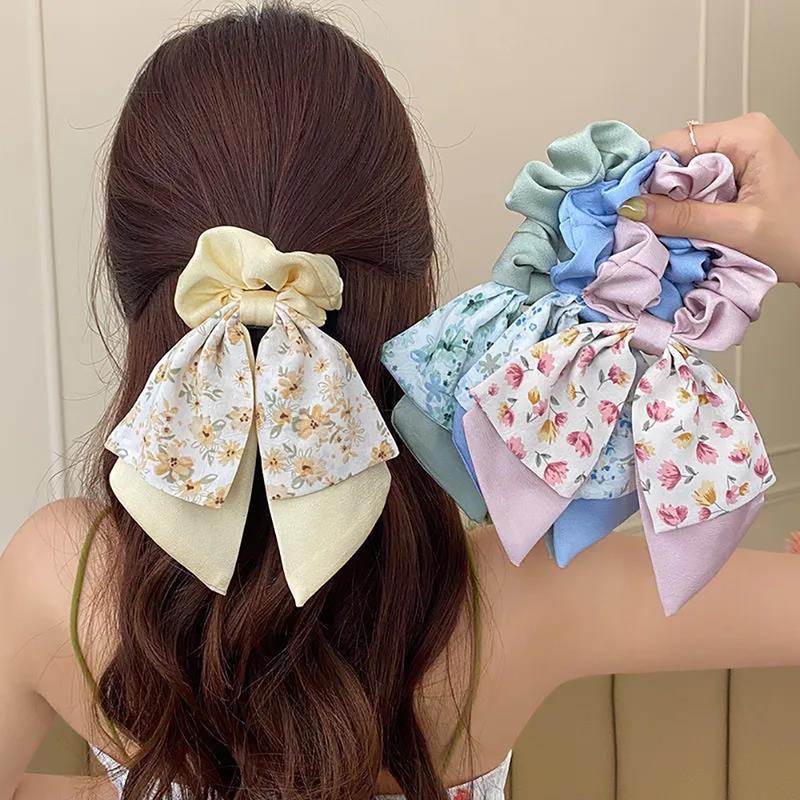Product Introduction of Scrunchie โบว์ลายดอกไม้, แฮร์รี่หวานและเป็นธรรมชาติ, ที่คาดผม, สตรีมเมอร์ผม, เชือกผูกผม, ผ้าโพกศีรษะนางฟ้า, สำหรับผู้หญิง 17