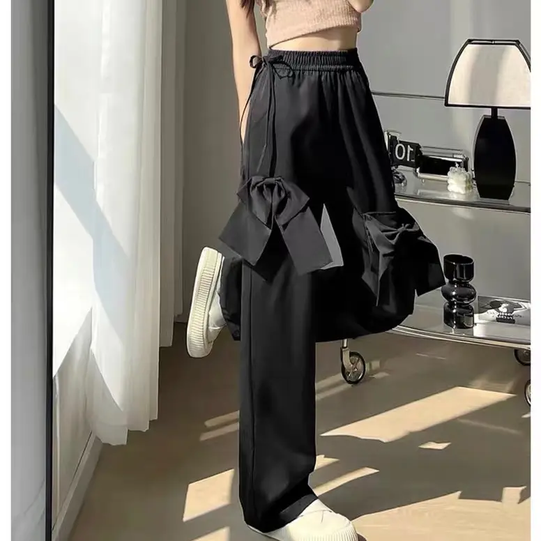 Quần ống rộng kaki nơ, 3 màu, 3 size, nơ to, may kỹ Nữ Ong Women Pants 5