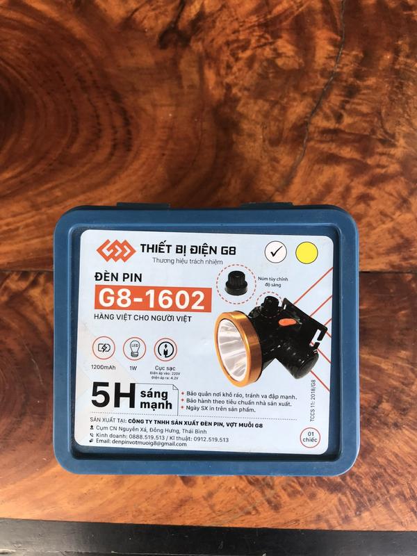 <G8> Đèn Pin Đội Đầu G8-1602 Nút Tăng Giảm Ánh Sáng