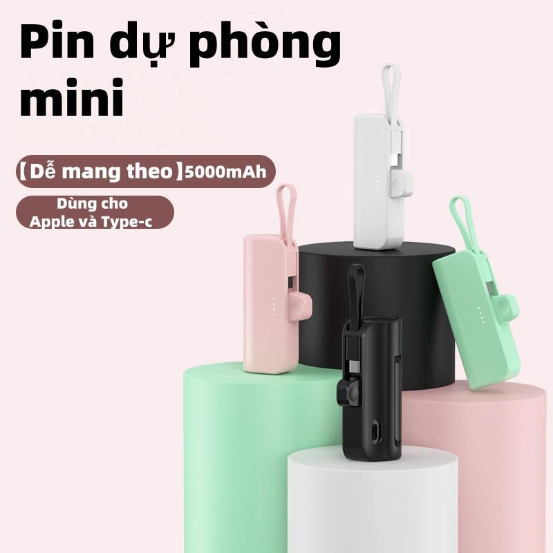 Sạc Dự Phòng LENSKY Mini 5000mAh Tích Hợp Cáp  Lightning& Type-c, Pin Hiệu Suất Cao,  Cầm Tay Và Kích Thước Bỏ Túi sạc dự