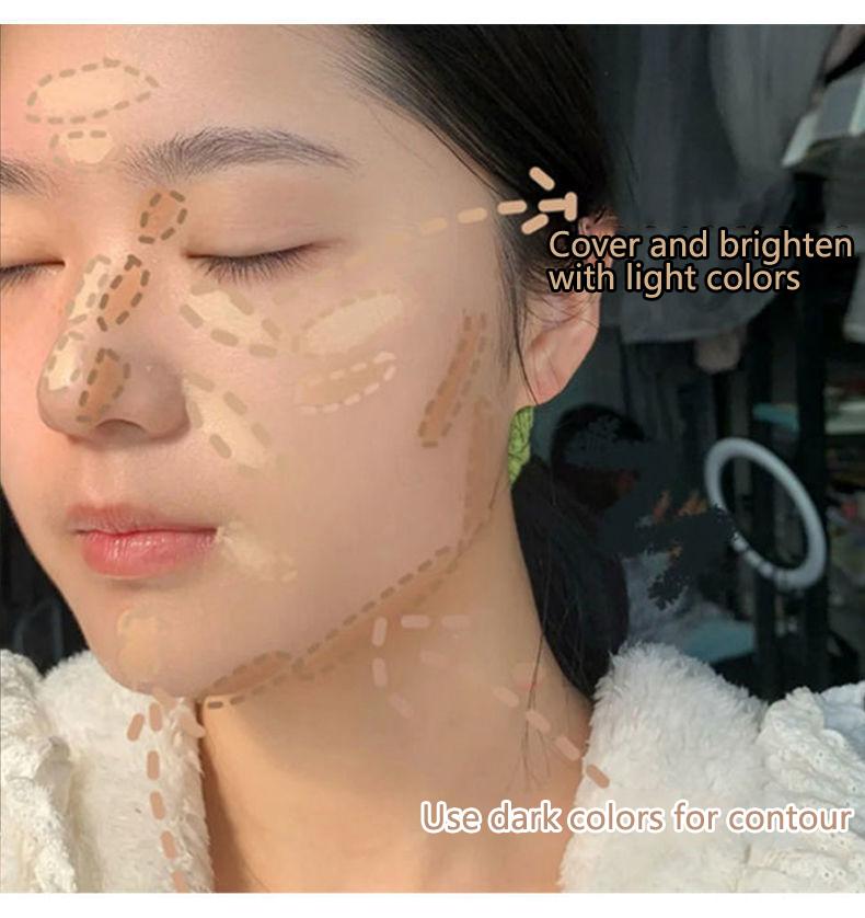 Product Introduction of 3Color Concealer Full Covers Dark Circles Acne Marks Spots Tear Furrows Concealer Cream Brighten Face Even Skin Color Foundation 8