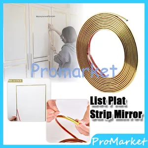 【COD】5M List PlatStrip Mirror Gold Stiker Dinding Garis Datar Bahan Stainless Steel Warna Emas Wall Sticker Stainless  Steel Flat Decorative Lines Titanium Wall Ceiling Edge Strip Mirror Living Room Decorationcooking dapur board