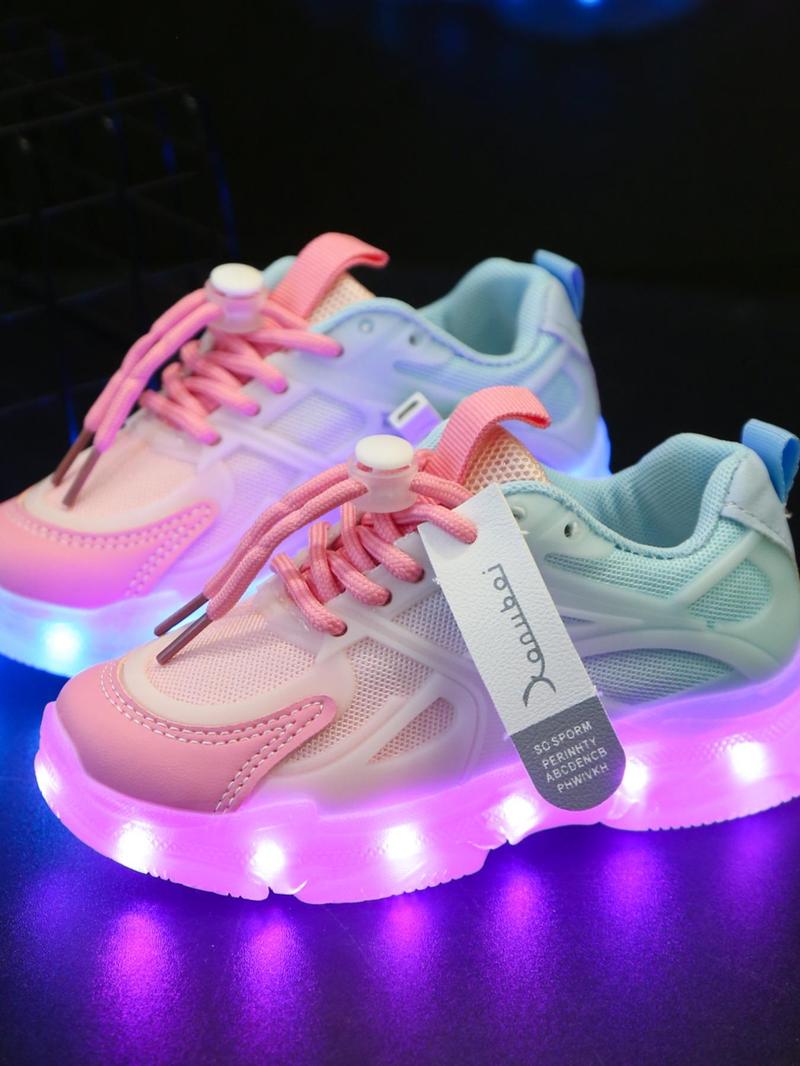 Product Introduction of Usb Rechargeable Led Light Up Sneakers, Fashionable Breathable Comfortable Sports Running Shoes, Cute Colorful Light Up Shoes for Boys & Girls, Shoes for Christmas List, Athletic 1