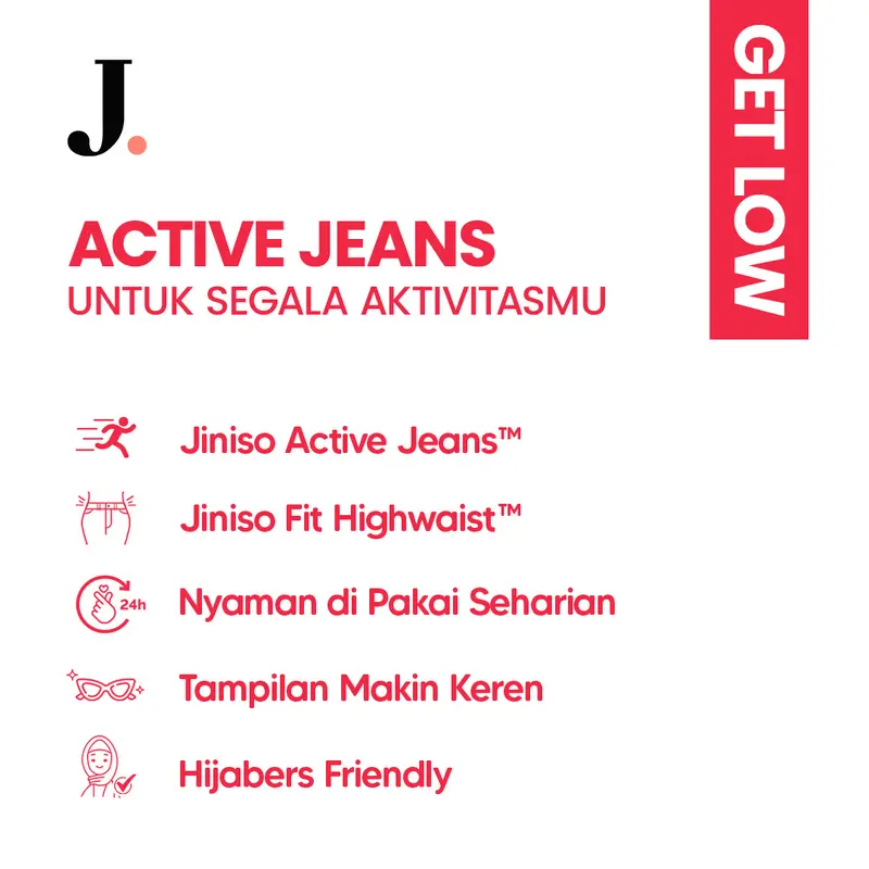 JINISO GET LOW - 582 Baggy Highwaist Celana Jeans Wanita Warna Cookies And Cream 8