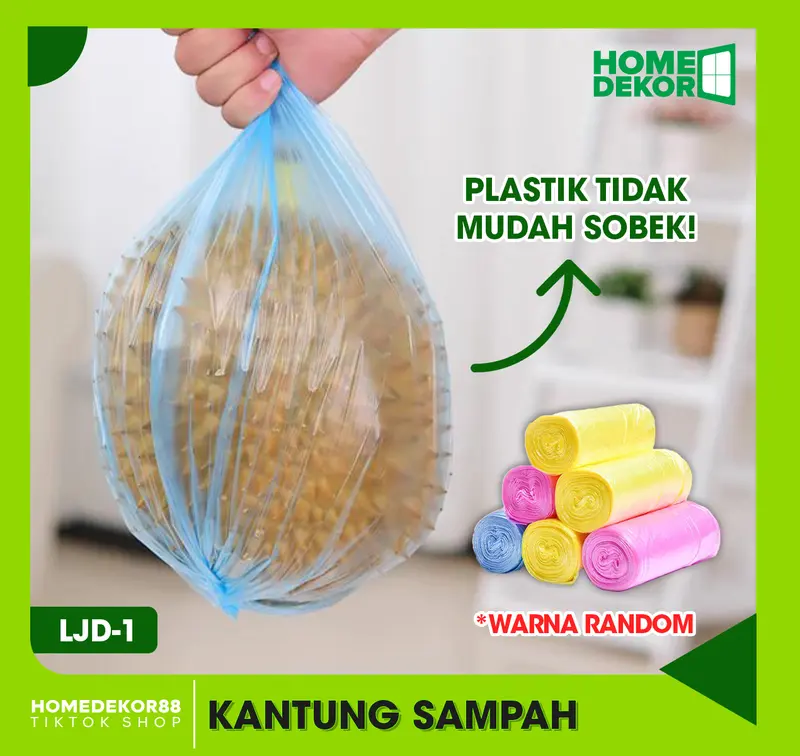 HOMEDEKOR88 - Kantong Sampah Plastik Roll Trash Bag / Kantong Sampah Serbaguna Isi 5 ROLL  LJD-1 2