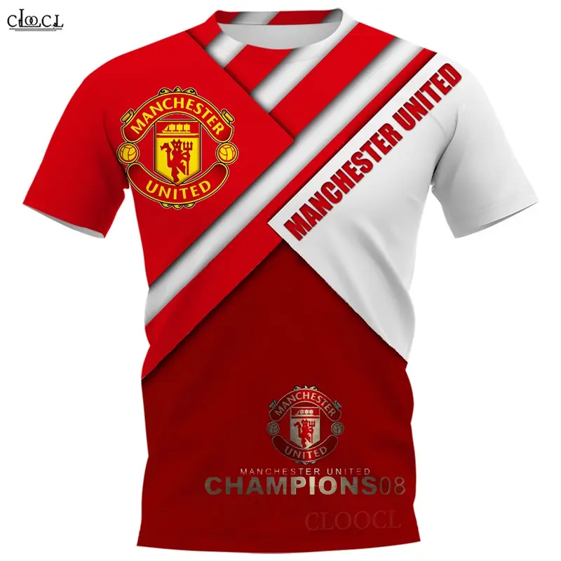 Manchester United Football Team Jersey 3D Print T-Shirts Casual Round Neck Pullovers