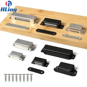 Magnet  Stainless Hitam Besar Kuat / Penutup Pintu Plat Lemari Besar Catches Door Closer Magnetic Strong Pengunci Kabinet S M L XL