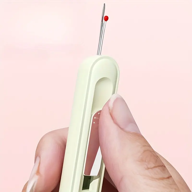 Kim chỉ thêu chỉ dễ dàng, Bộ 3 cái, Phụ kiện may tay đa chức năng, với máy rạch đường may tích hợp, tẩy đường may và máy khâu, Màu sắc Ngẫu nhiên, Thích hợp cho người cao tuổi 6