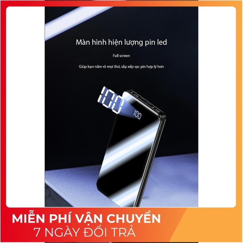 SẠC CỰC NHANH - PIN SẠC DỰ PHÒNG 30000MAH MẶT GƯƠNG ĐEN HUYỀN THOẠI (cao_nhien_thith) [Gương] 4