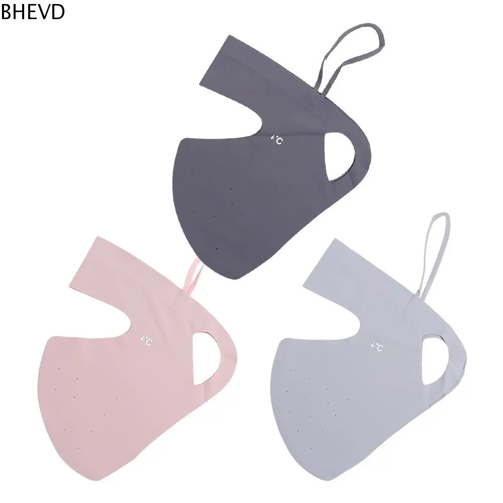 BHEVD Thin Anti-UV Ice Silk Sunscreen Mask Eye Corner Protection Outdoor Face Shield Face Gini Mask Riding Face Veil Sunscreen Veil Driving Face Cover Outdoor