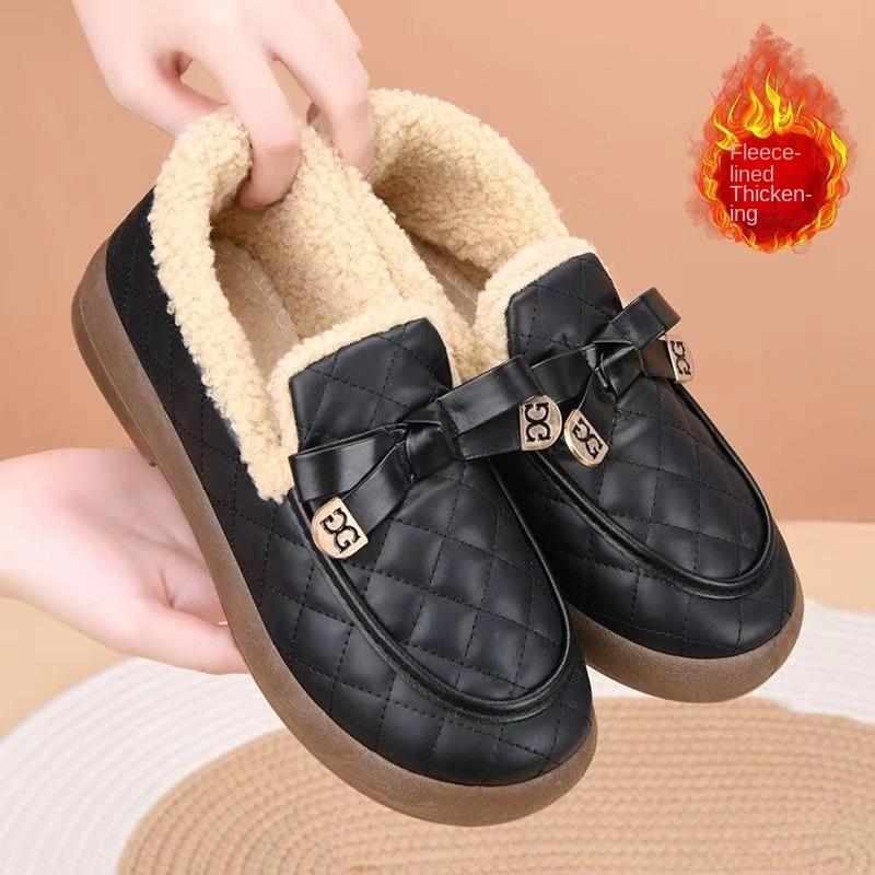 Giày Lông Mịn Lót Lông Cừu Mùa Đông, Gommino, Dành Cho Nữ, Giày Thường Ngày Đế Xuồng, Giày Lười, Giữ Nhiệt, Thích Hợp Cho Mẹ, Hàng Mới Về  Shoes