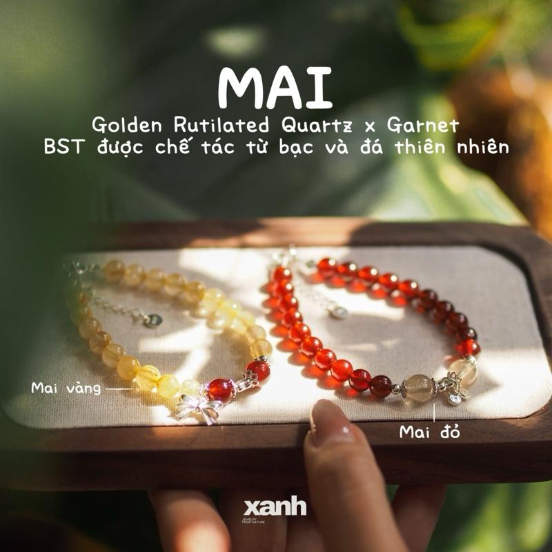 Vòng tay Mai garnet citrine mix nhiều loại đá thiên nhiên may mắn nữ tính thanh lịch hằng ngày - Xanh Jewelry Phụ Kiện Điềm lành Vietnam