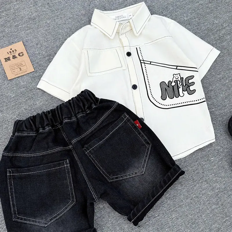 Áo Sơ mi kết hợp  Quần jean phối Cực Xịn sò cho bé trai cực yêu | Size 9-27kg | SunnyKids 4