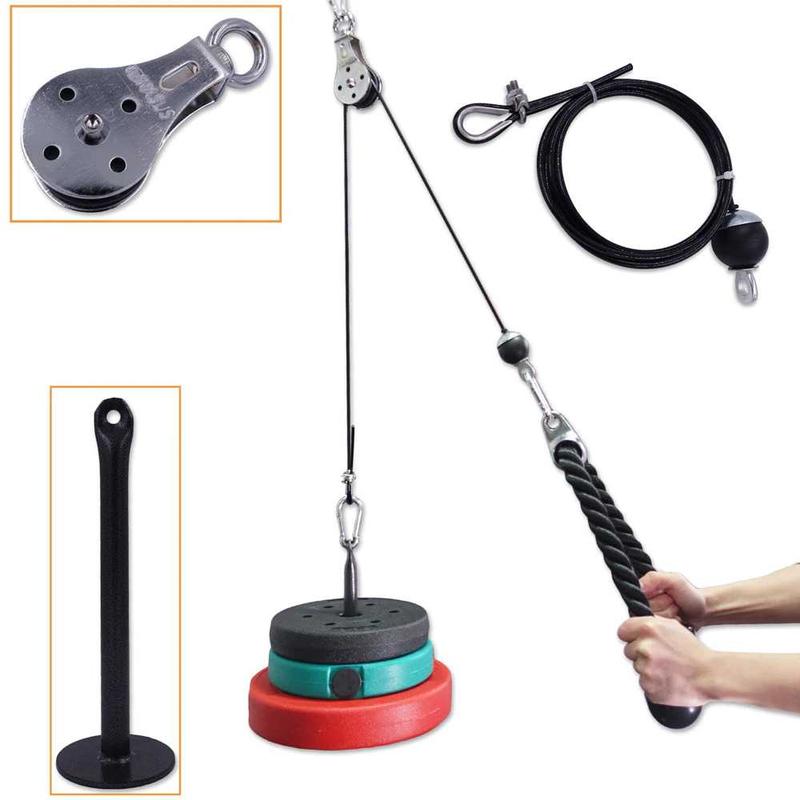 Katrol Gym Fitness Olahraga Beban Pulley Cable Machine Arm Bicep 2M 1
