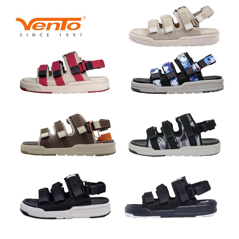 Sandal vento chính hãng SD1001 ba quai dành cho nam nữ size 36-43 Đế Bằng Cao Su Quai Hậu DéP