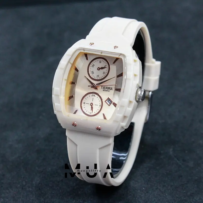 JAM TANGAN WANITA TIERRA TR-2202 FASHION ORI TANGGAL AKTIF TALI RUBBER 0