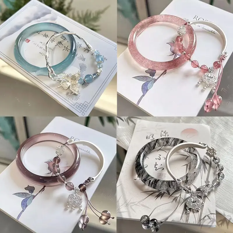 Gelang Jumbai Gaya Cina, Indah, Untuk Wanita dan Gadis, Serba guna, Gelang Gaya Purba, Aksesori, Hadiah, Set 2 Keping