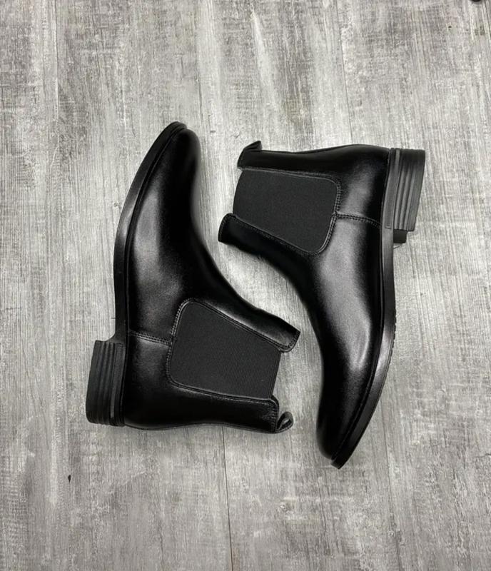 Giày nam Chelsea Boots Da Bò Nguyên Tấm Cổ Chun Đế Cao Su , BH 12 tháng