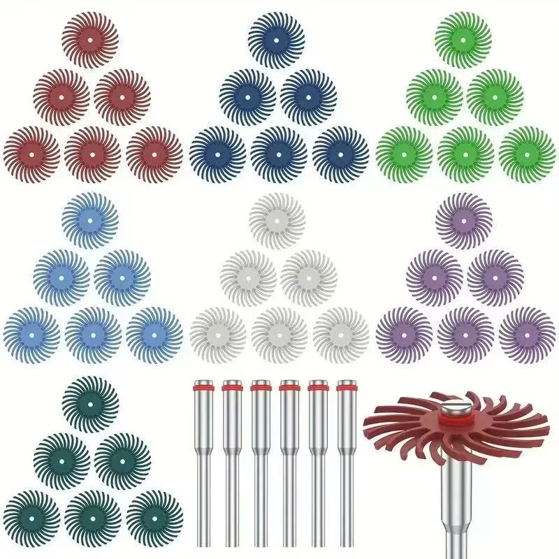 Mini Polishing Swirl Flap Disc & Accessories (48pcs/set), Polishing Wheel & Accessories, Power Tool Accessories for Olive Core Bodhi Root Polishing