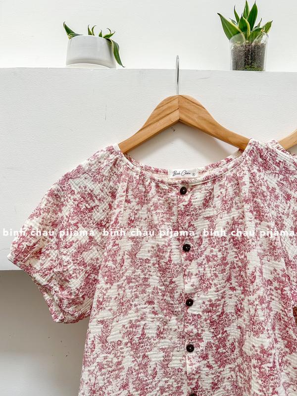 [ẢNH THẬT] Đồ Bộ Nữ Thiết Kế Chất Xô Muslin Cao Cấp - Bình Châu Pijama 4