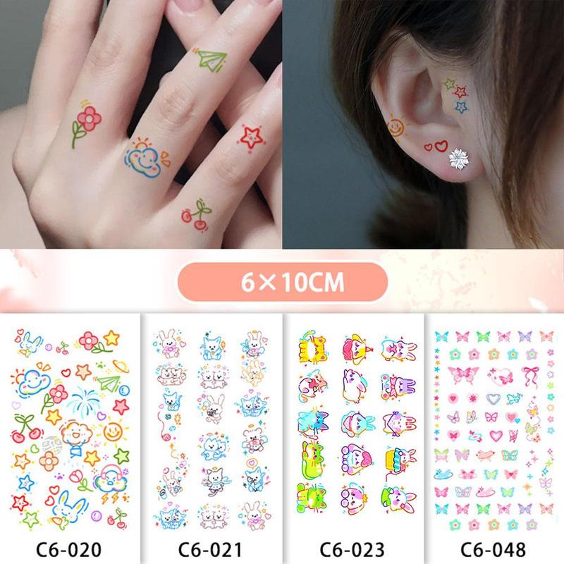 Product Introduction of Mini Tattoo Stickers Cartoon Tattoo Stickers Cute Set Stickers Earring Stickers Ear Waterproof Long-lasting Tattoo Stickers 23