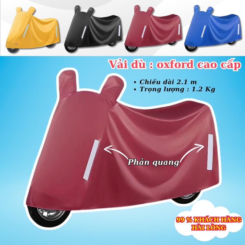 Bạt trùm xe máy ngoài trời chất liệu vải dù Oxford chống uv. Bạt che xe máy(Sh,AB,Vespa,Vision...) chống nắng mưa và bụi