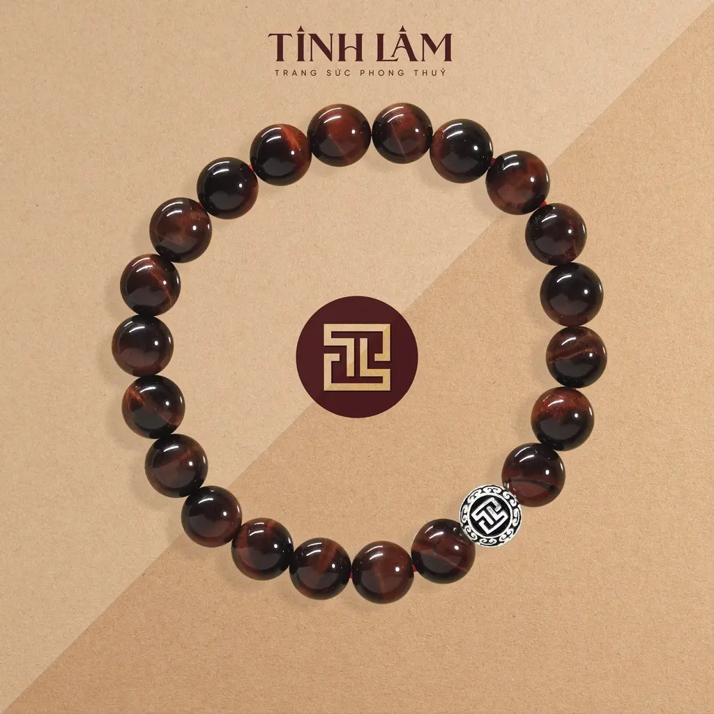 VÒNG TAY MẮT HỔ ĐỎ 8 LI (Mệnh Phù Hợp: Hỏa - Thổ)