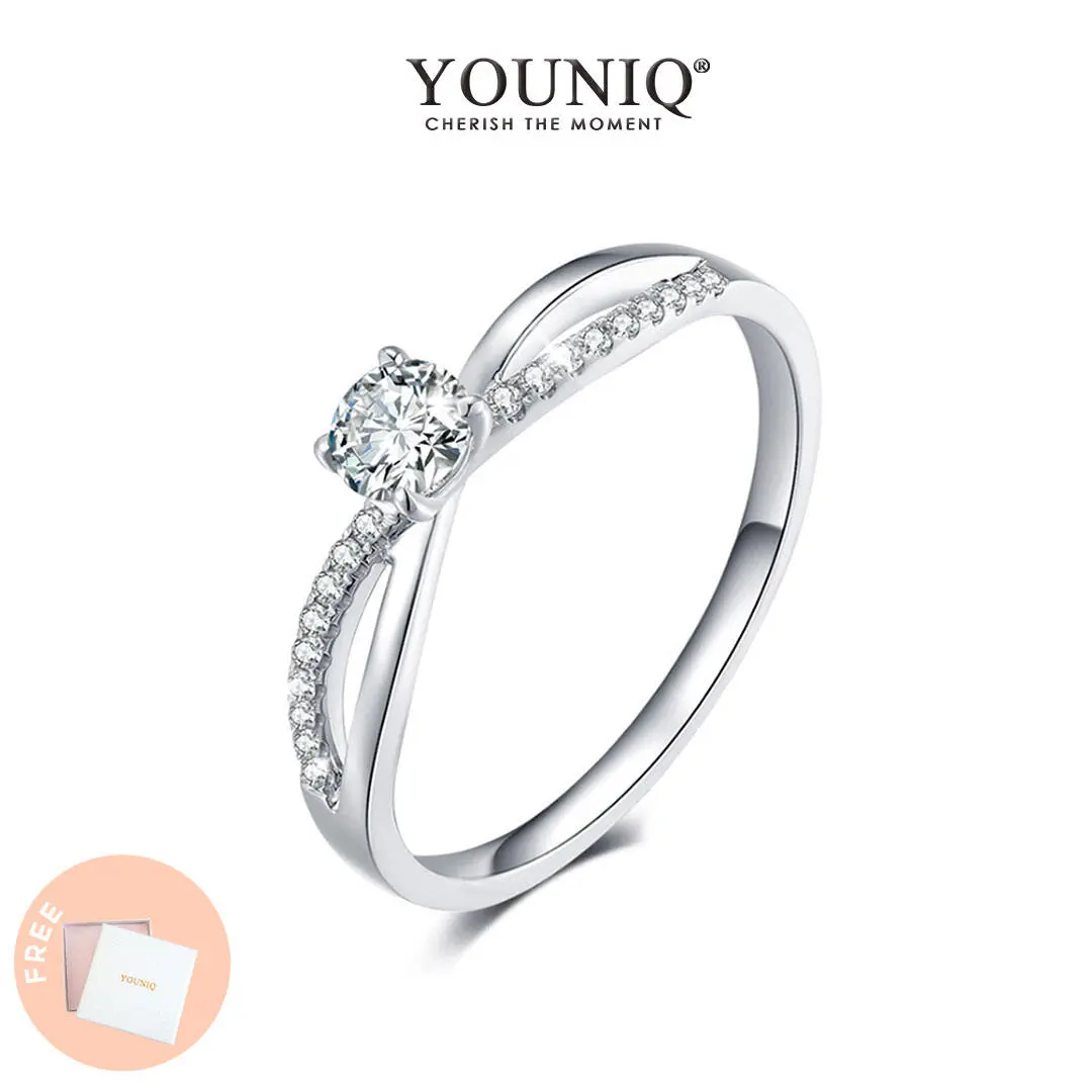 Cincin Pertunangan dan Perkahwinan, Youniq, Rekaan Asas Korea, Perak Infiniti CZ Berlian, Gaya Rom
