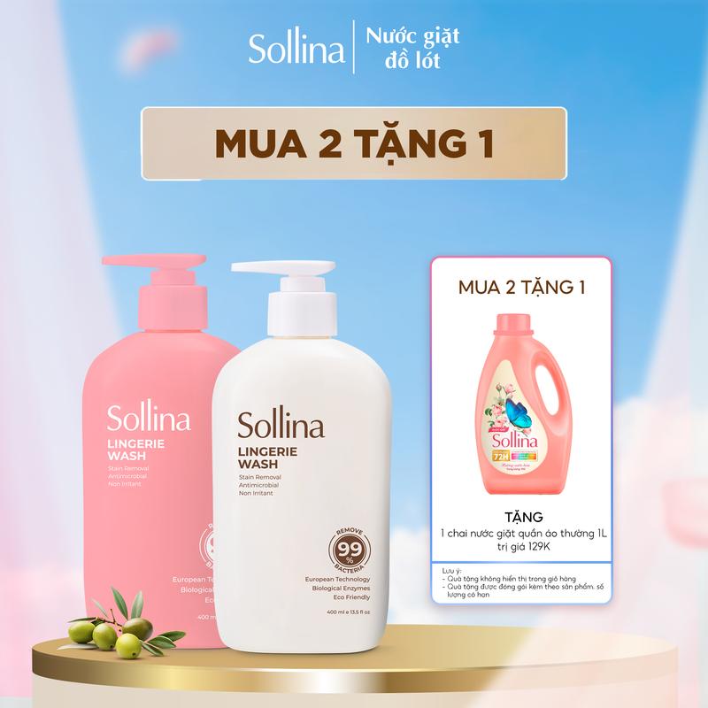 [SPECIAL DEAL] Nước giặt đồ lót chuyên dụng Sollina 400Ml/ chai Làm Sạch và Kháng khuẩn, An toàn cho da
