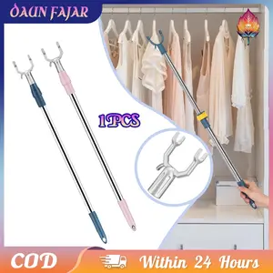 Tongkat Pengait Jemuran Alumunium Bisa Dipanjangkan Hanger Baju Sodokan Untuk Rumah -84-144cm