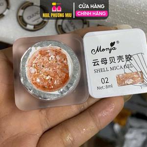 Gel Nhũ Xà Cừ Monya 8g Kim Tuyến Lấp Lánh Làm Nail, Tạo Hiệu Ứng Tuyết Ánh Xà Cừ Số 2 Cam Shell Mica Gel Nữ Women