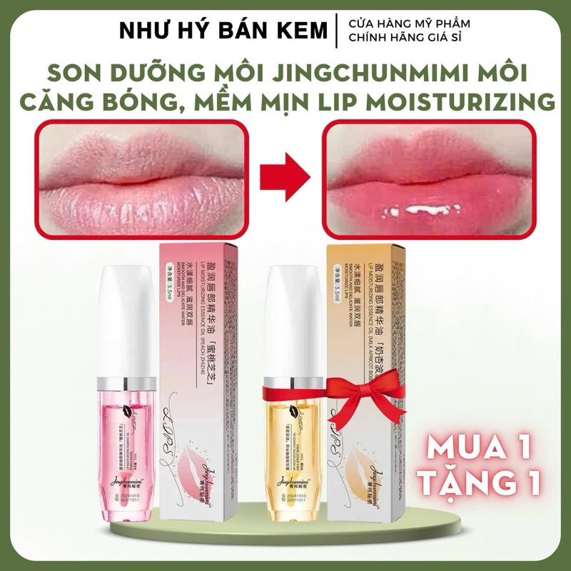 ( MUA 1 TẶNG 1 ) Dưỡng ẩm môi Jingchunmimi, tinh dầu dưỡng môi, son dưỡng môi làm hồng tự nhiên