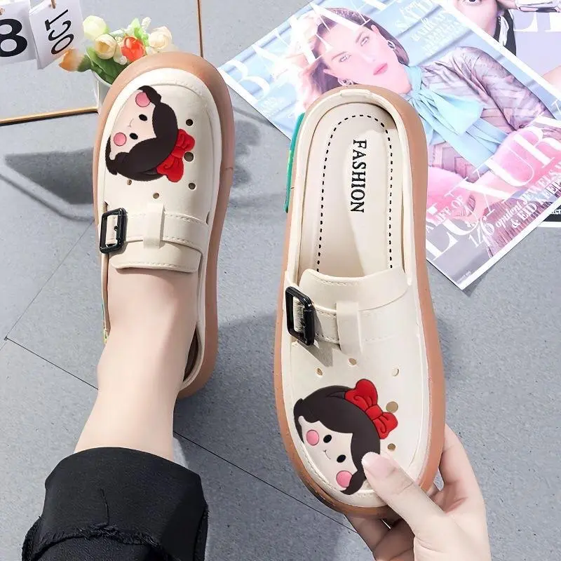 039 Giày Lỗ Bao Đầu nữ 2024 đế dày mùa hè 2 màu DéP Shoes