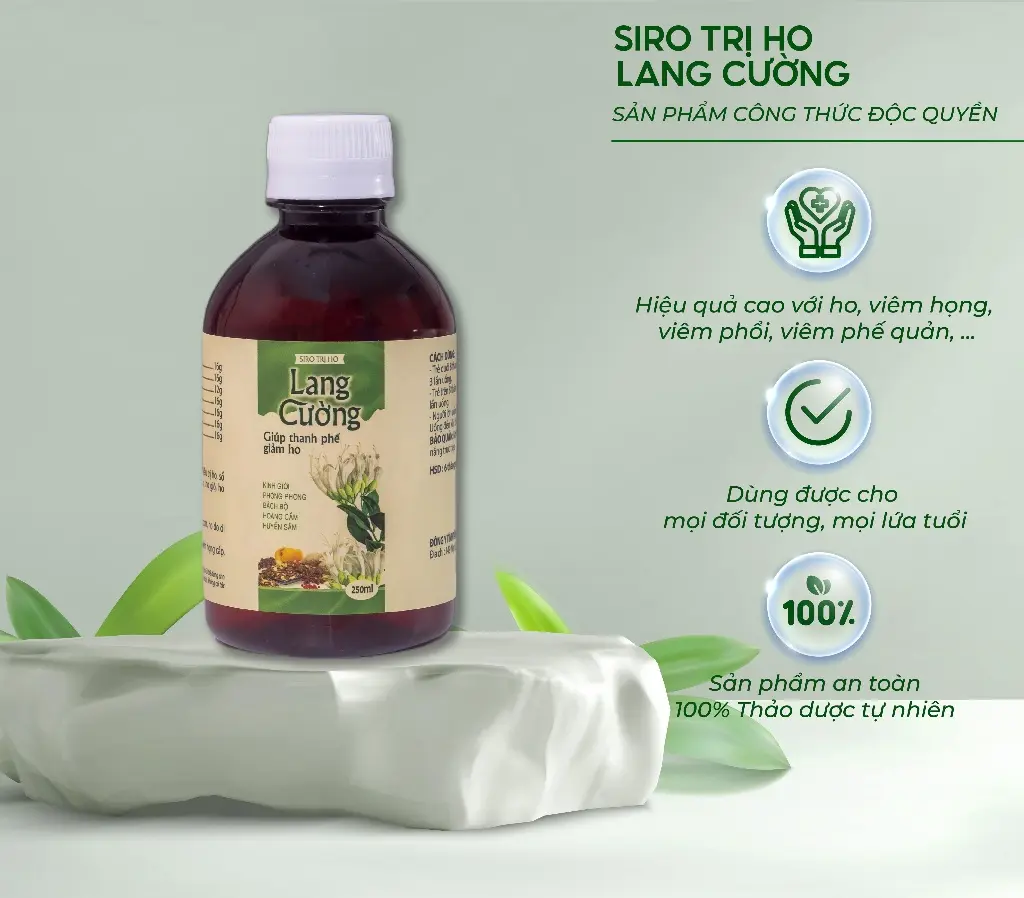 Siro Ho Thảo Dược LANG CƯỜNG THẦY THUỐC Giúp Hỗ Trợ Thanh Phế, Giảm Ho, Ho Có Đờm, Đau Họng 250ml