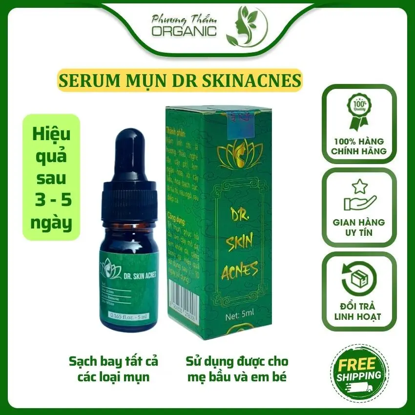 Serum Dr.Skinacnes, serum sạch mụn thâm Dr skinacnes 5ml giúp sạch bay mụn hết thâm làm mịn da hiệu quả trong 7 ngày