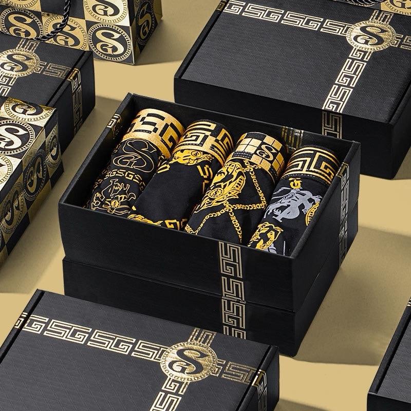 Combo  hộp 4 quần sịp nam Boxer quần sịp nam chất thun lạnh,co dãn tốt , mềm mát, kháng khuẩn HPBS2 quần boxer nam- em gái bán sịp Menswear quần  sịp