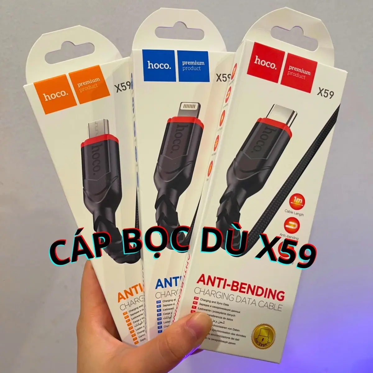[MUA 1 TẶNG 1] CÁP SẠC BỌC DÙ HOCO X59-  Dây dù chống đứt, truyền dữ liệu tốc độ cao-Mua 1 dây Hoco X59 tặng 1 dây Hoco X59 - Bảo Hành 12 Tháng Phụ Kiện Sạc Điện Thoại Usb