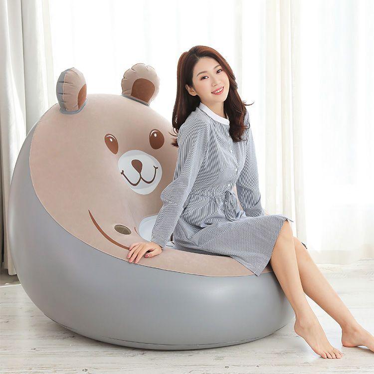 Product Introduction of Lazy Sofa Bear Inflatable Sofa Bedroom and Household Lazy Air Sofa Folding Balcony Small Sofa Sofa Bed 11