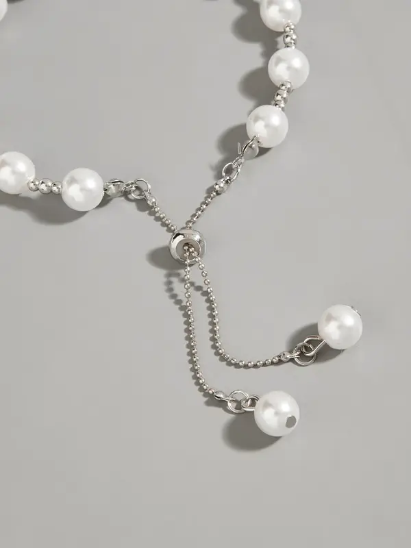 Faux Pearl Decorated Adjustable Strap Bracelet, Fashionable Jewelry for Women & Men, Trendy All-match & Exquisite Jewelry for Birthday Gift 4