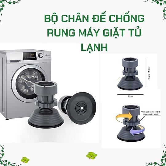 Product Introduction of Bộ kê 4 chân chống rung chống trượt máy giặt tủ lạnh đế cao su loại tăng giảm được kích thước 5