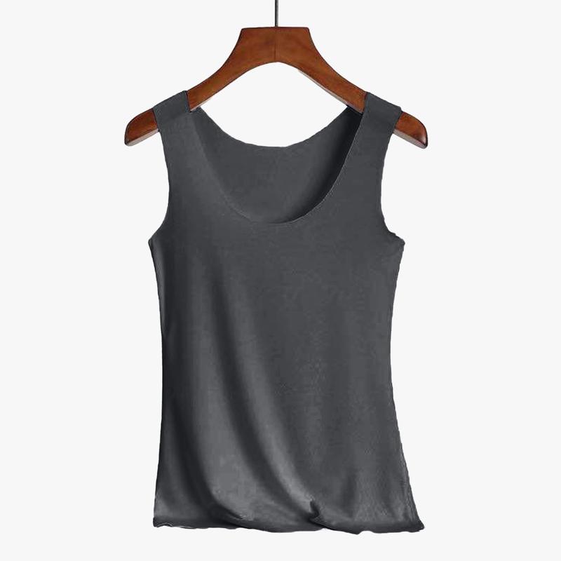 Áo Vest Nữ, Nuietye, Không Đường May, Màu Trơn Cổ Tròn, Không Tay Co Giãn, Mềm Mại Và Thoáng Khí, Thích Hợp Cho Mùa Hè, Áo Hai Dây Mặc Trong, Áo Ba Lỗ, Áo Thể Thao Nữ 8