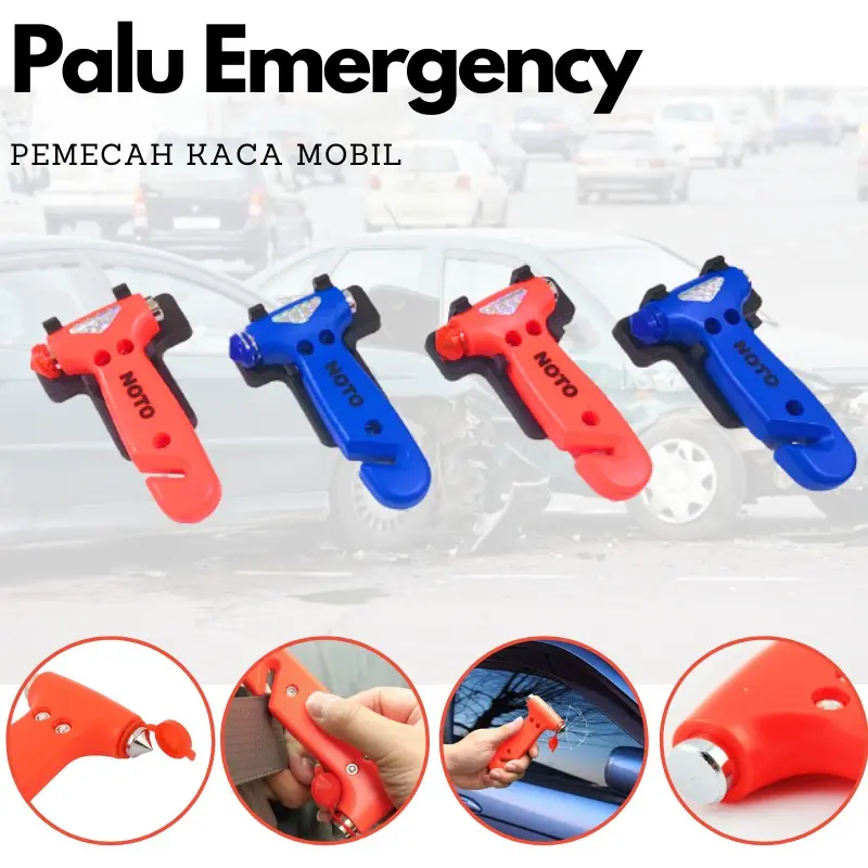 Palu Pemecah Kaca Jendela mobil / Emergency Glass Breaker /Hammer 2in1