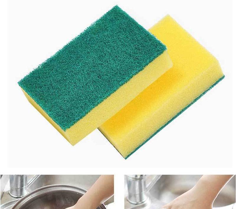 Product Introduction of Large thick dishwashing sponge cleaning block dishwashing cloth kitchen rag scouring pad dishwashing artifact non-stick oil 1