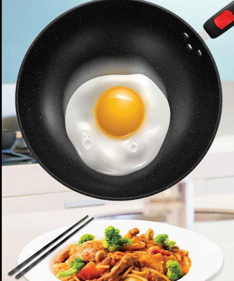 Product Introduction of New Maifan Stone Three-Piece Set Non-Stick Pan Household Set Cast Iron Frying Pan Soup Pot Customizable Opening Gift Gangyi 13