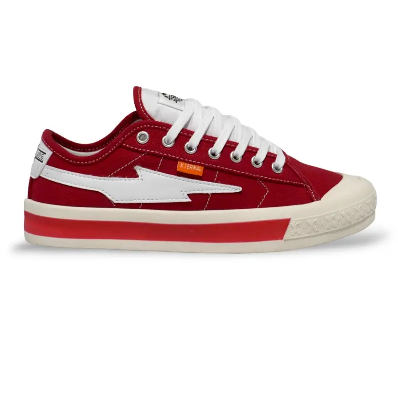 (Spesial Kemerdekaan) Sepatu Pria Wanita028 XternalStepSure Mitterns Storm Merah Putih Low Canvas Kasual Casual Shoes Sneakers 4