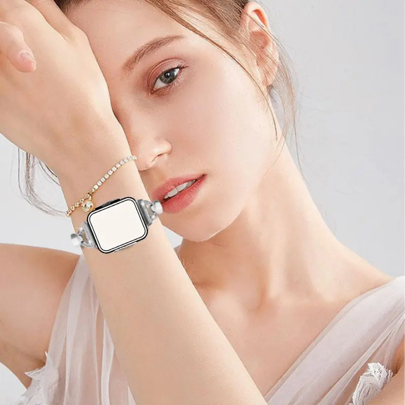 Fashionable Watch Band (Band Only), Stainless Steel Replacement Watch Band for iWatch Series SE Series 10 9 8 7 Ultra 6 5 4 3 2 1, Smart Watch Accessories 8