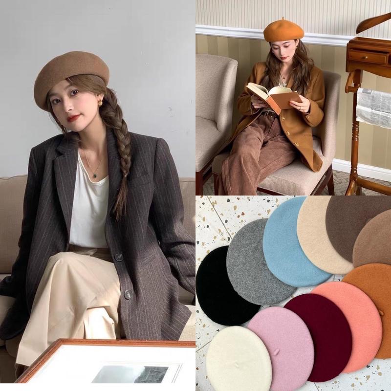 Mũ Dạ Nồi Chuẩn Form Phong Cách Vintage Hàn Hàng QC