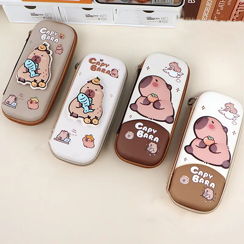 Hộp Đựng Bút Chì Capybara, Thiết Kế 3D Dễ Thương, Chống Rơi, Không Thấm Nước, Thích Hợp Cho Học Sinh, Đồ Dùng Học Tập, Hộp Lưu Trữ, Cứng, Túi Đựng Bút Giải Tỏa Căng Thẳng 3